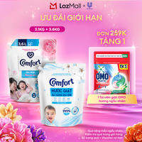 Combo Nước giặt Comfort đa năng dịu nhẹ và Nước xả vải Comfort Dịu nhẹ 3.1kg+3.6L