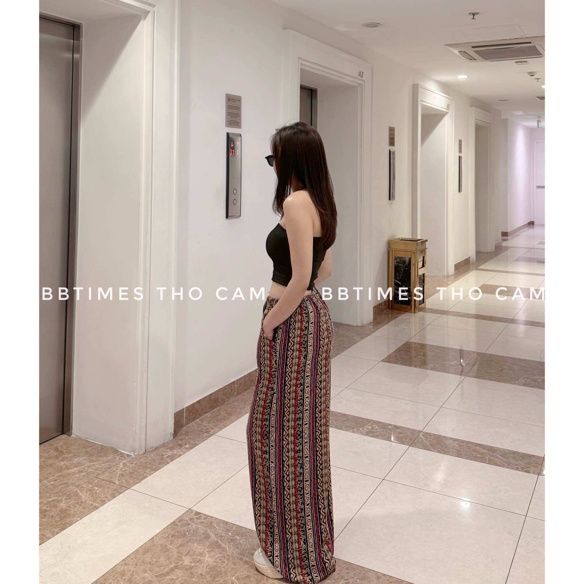 QUẦN ỐNG RỘNG LANH HOẠ TIẾT THỔ CẨM CÓ TÚI
