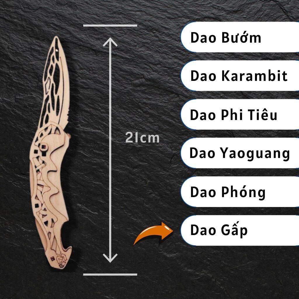 Bộ Mô Hình 6 Món CSGO Lắp Ráp Gỗ Karambit Butterfly Dao Bướm Dao Đồ Chơi Dao vô tri cà rốt lego