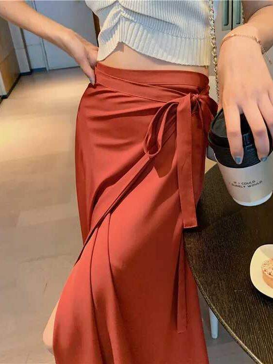 Chân Váy Midi Không Đối Xứng Chống Nắng Màu Sắc Thời Trang