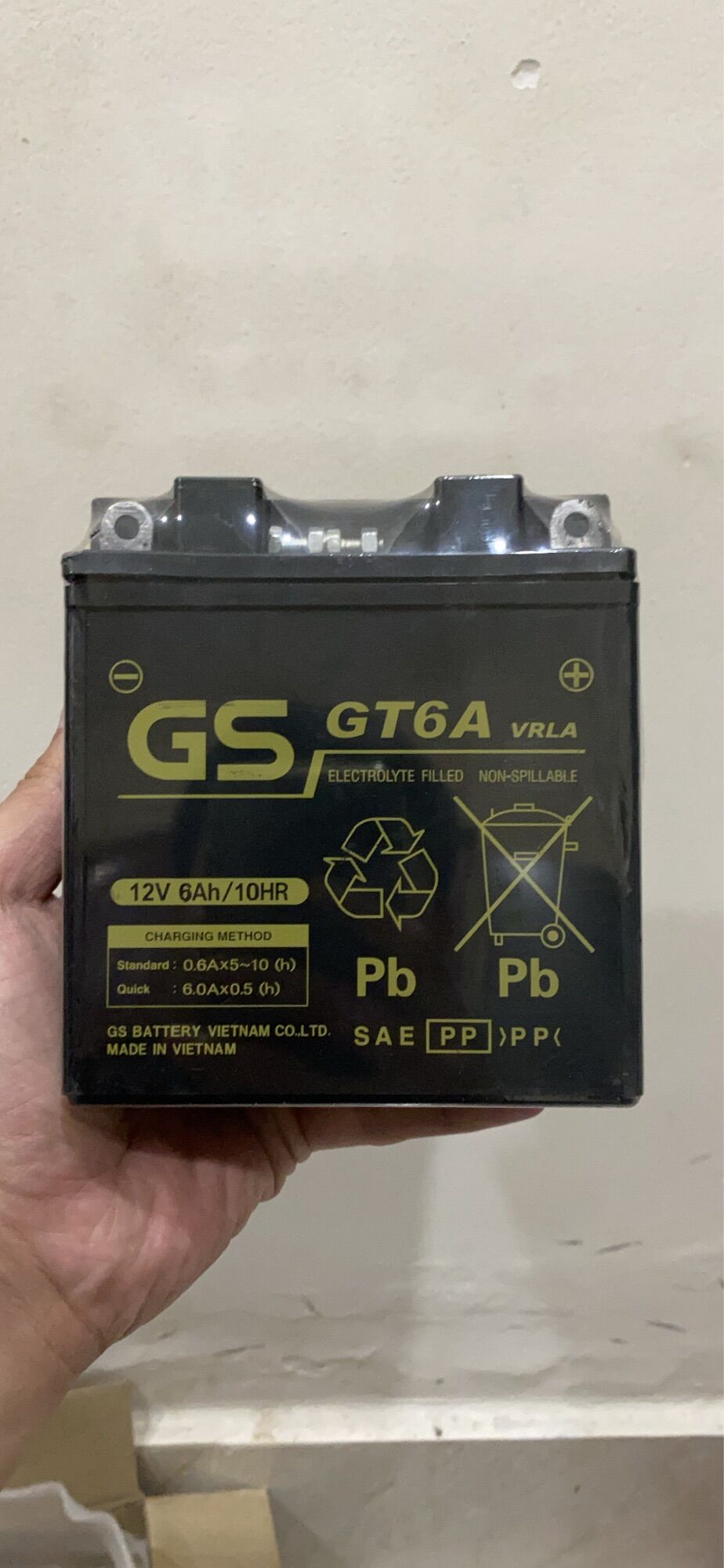 Ắc quy GS GT6A(12V-6ah) Xài cho xe Dream,Wave,Future