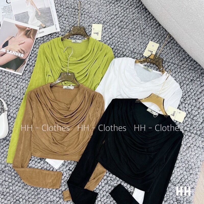 Áo nhũ TD cổ đỗ nhiều màu croptop lyutcdhht