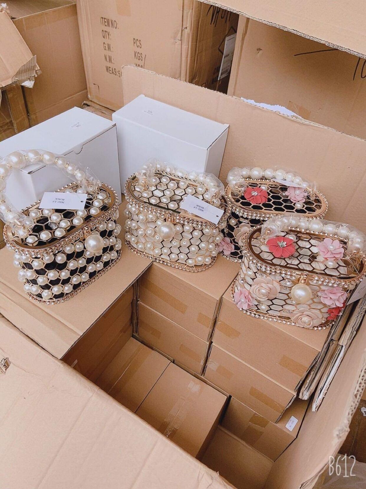 Giỏ xách tiểu thư quai ngọc cao cấp, sang chảnh( ảnh thật)