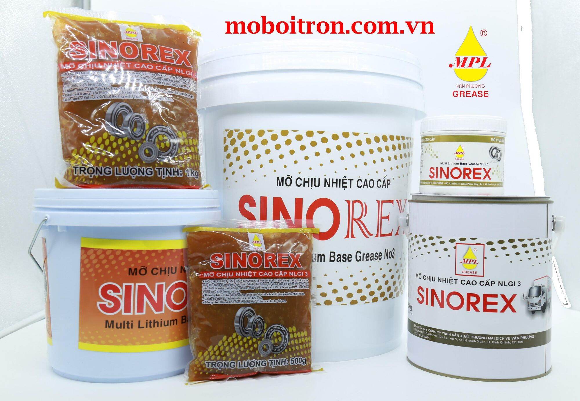 mỡ chịu nhiệt cao cấp Sinorex lon 400gr