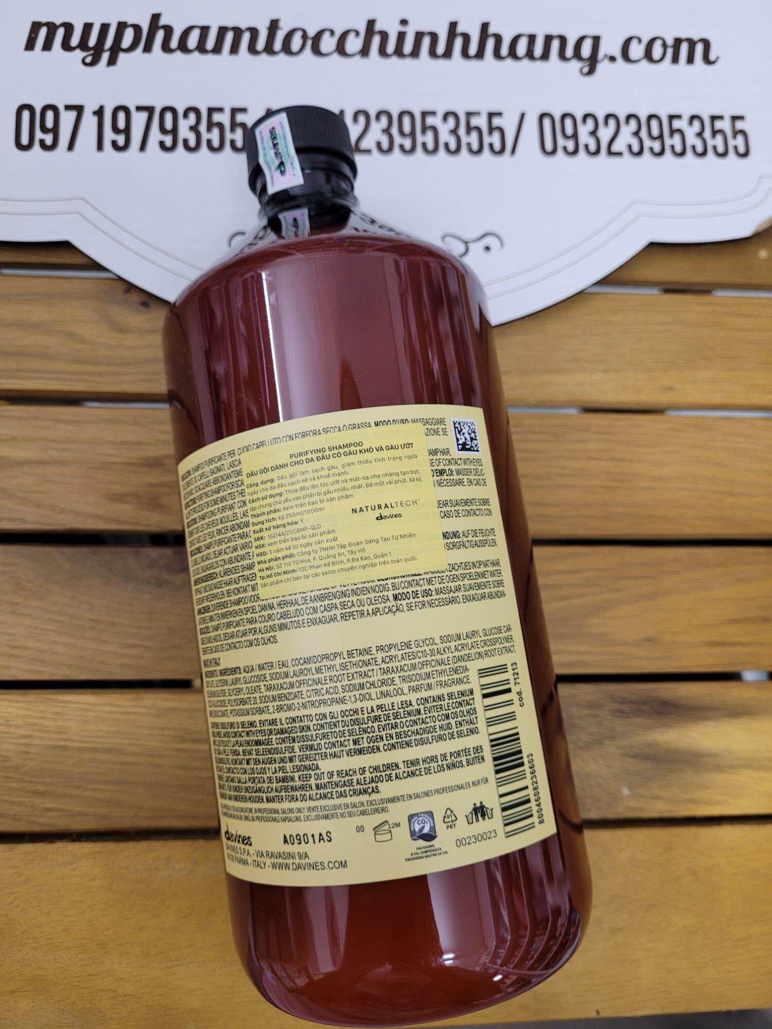 Dầu gội Davines Purifying giảm gầu 250ml
