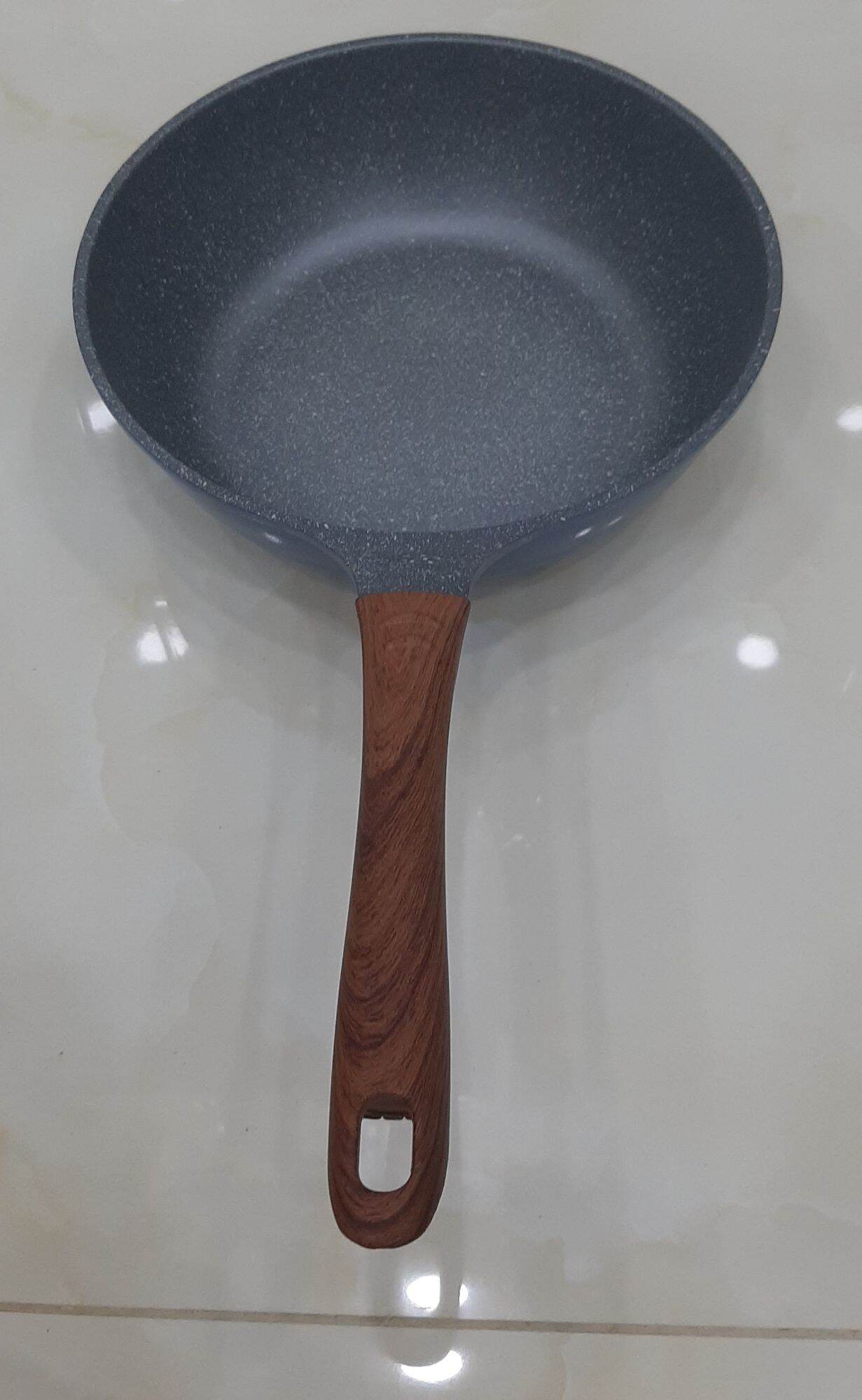 Chảo đúc cạn vân đá đáy từ ECORAMIC 20cm, 24cm, 26cm, 28cm