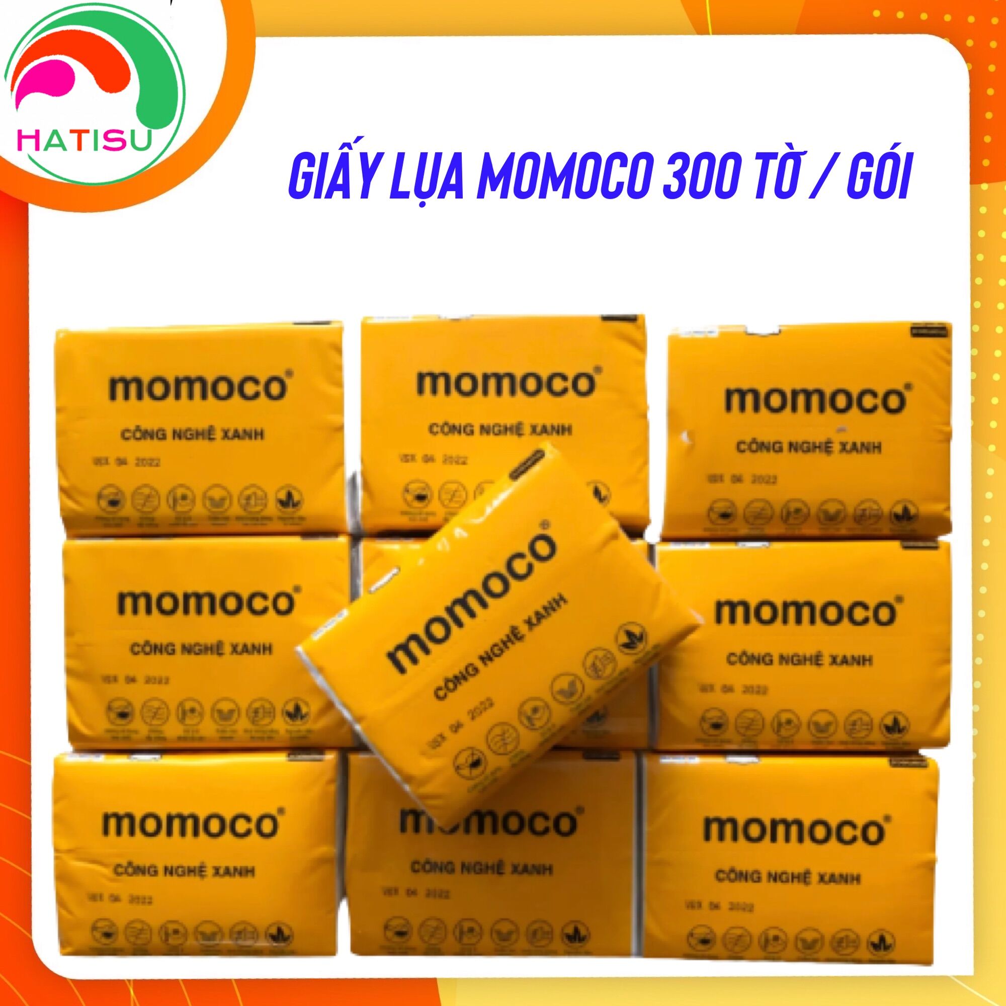 Khăn giấy lụa momoco 300 tờ/ gói hatisu