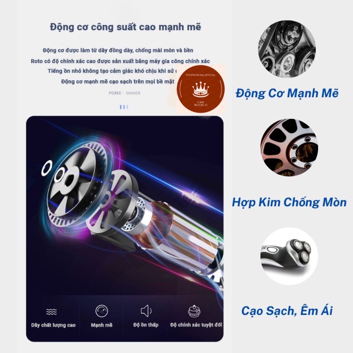 Máy cạo râu POREE PS197 Chính Hãng