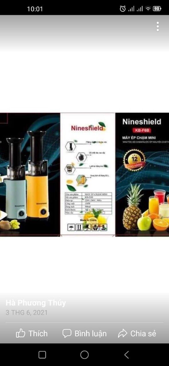 Máy ép chậm Nineshield mini chính hãng