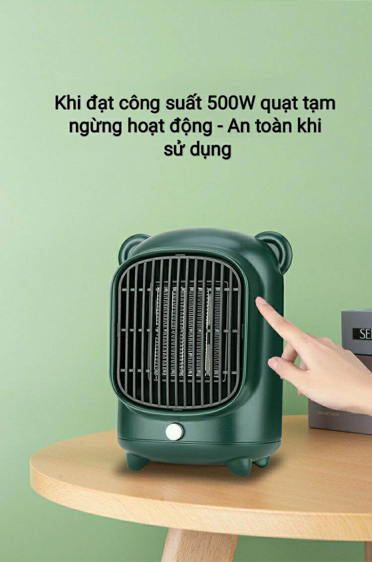 Quạt Sưởi Gốm Mini Space Heater Công Suất 500W