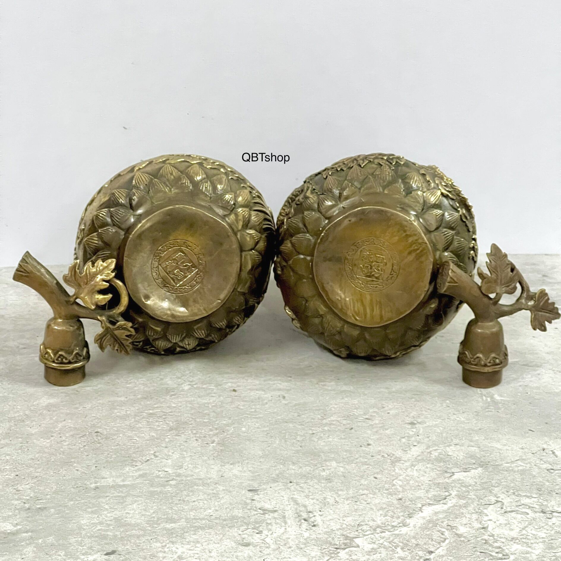 Cặp hồ lô Long - Phụng bằng đồng phong thuỷ