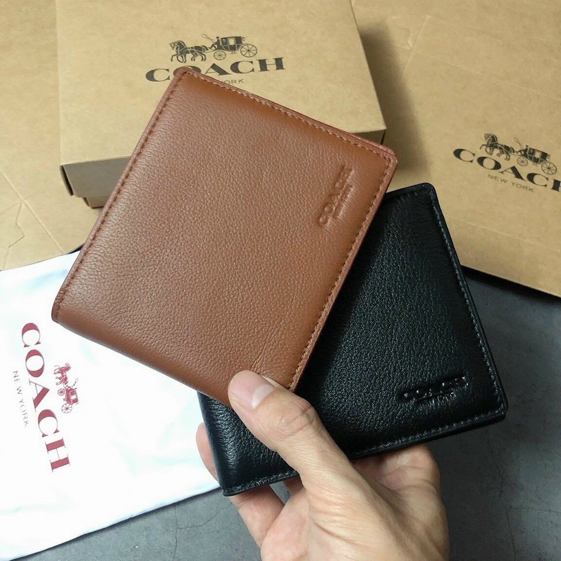 Ví ngắn Coach for men da mềm xuất chuẩn