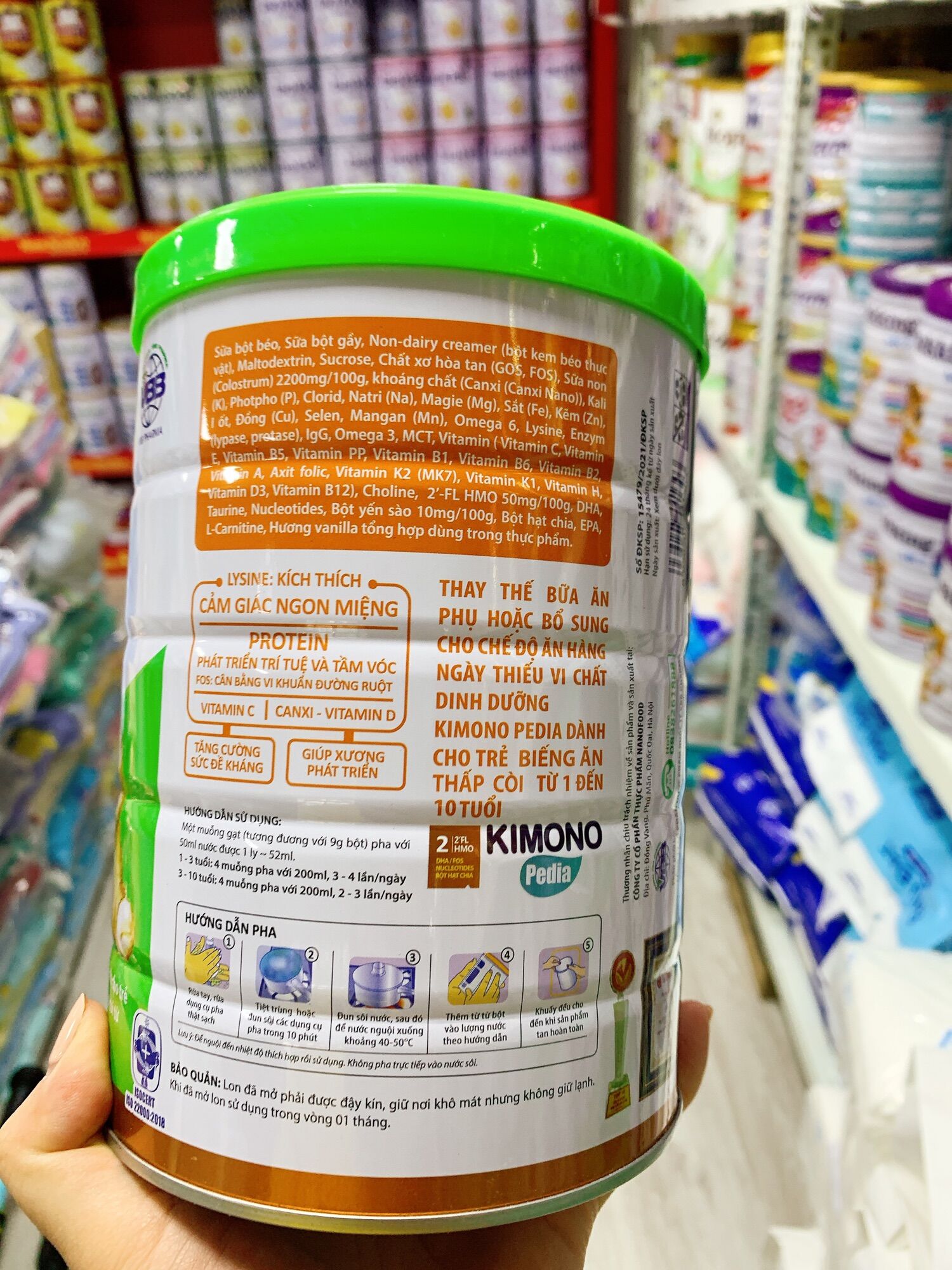 Sữa Kimono Pedia 900g date mới