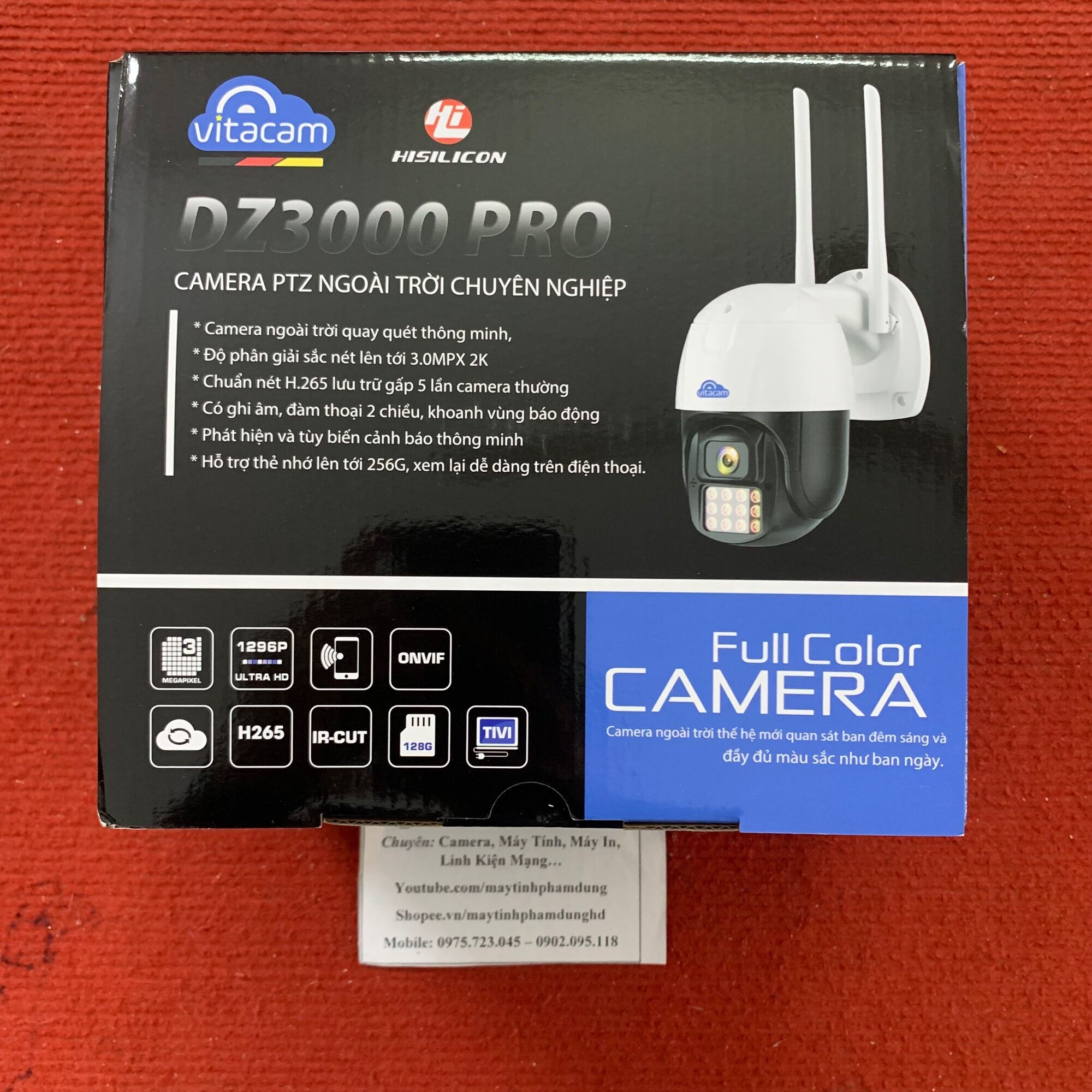 Camera PTZ ngoài trời VITACAM DZ3000 PRO xoay 355 độ, 3.0 Mpx 1296P ULTRA HD