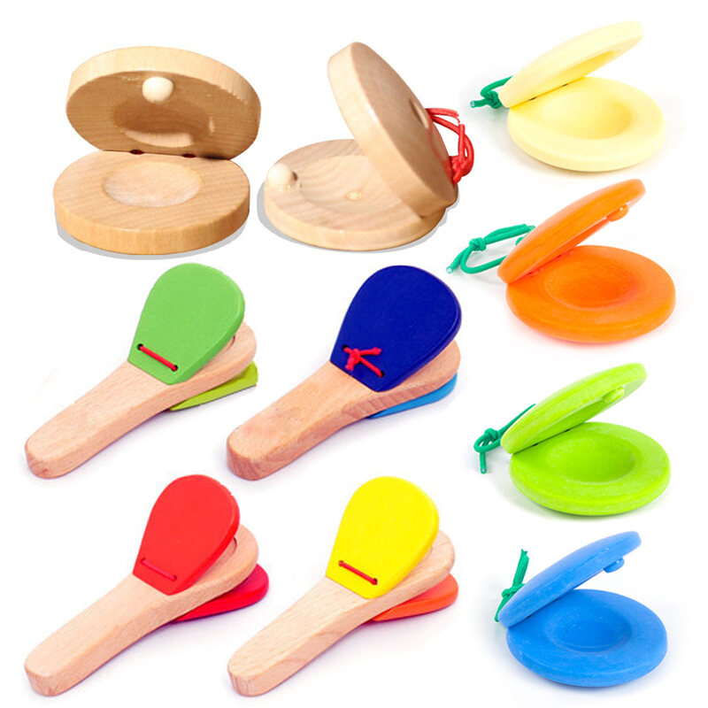 Orff Nhạc Cụ Gõ Màu Gỗ Xếp Hình Cho Bé Đồ Chơi Âm Nhạc 1 Castanets Dành Cho Trẻ Em Giải Trí Và Nhận Thức Âm Nhạc