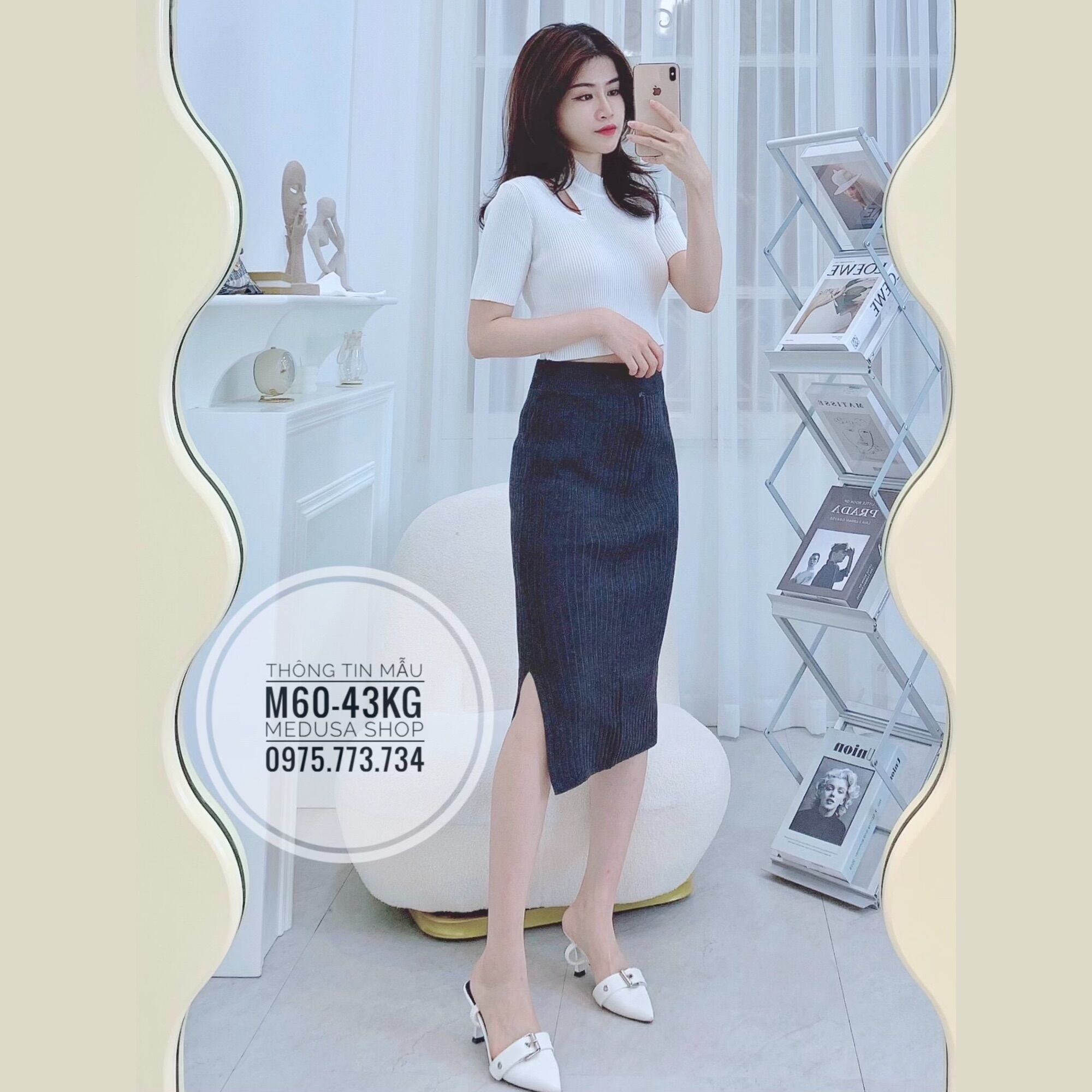 CHÂN VÁY LEN DÁNG LỠ XẺ CHẤT DÀY DẶN