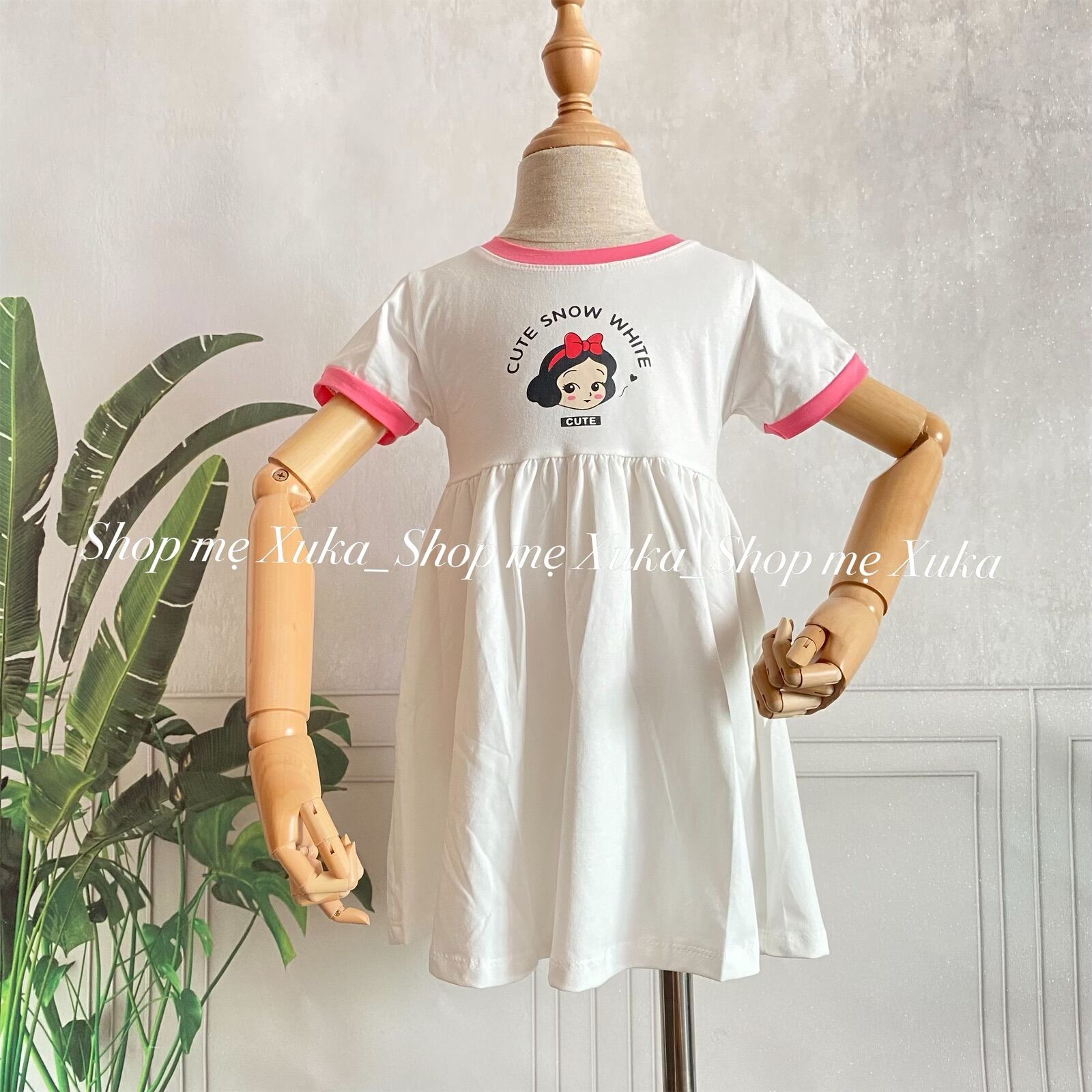 Váy cotton dáng xoè bé gái