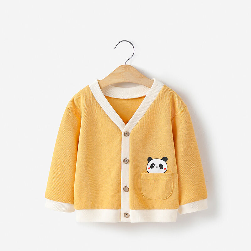Unisex Dệt Kim Áo Khoác Cardigan Áo Khoác Dành Cho Bé 1-2 Tuổi Mùa Xuân Mùa Xuân Mùa Thu Thoải Mái Cổ Chữ V Màu Trơn Dài Tay Len Mịn Em Bé Quần Áo