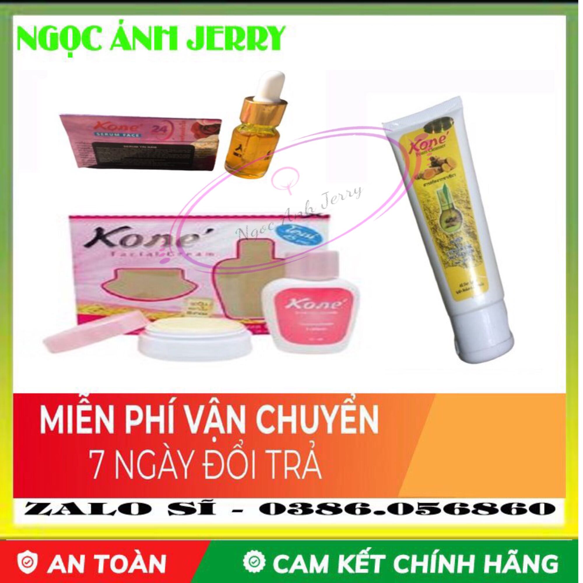 (Miễn Ship 20K - Tặng 10K) Bộ 4 Kone Thái Lan Chuyên Trừ Nám Chân Chim Nám Mảng Nám Nhẹ Bộ 4 Bao Gồm Serum Nám Kem Face Kone Nước Hoa Hồng Sửa Rửa Mặt Nghệ Tiết Kiệm Thời Gian Và Chi Phí