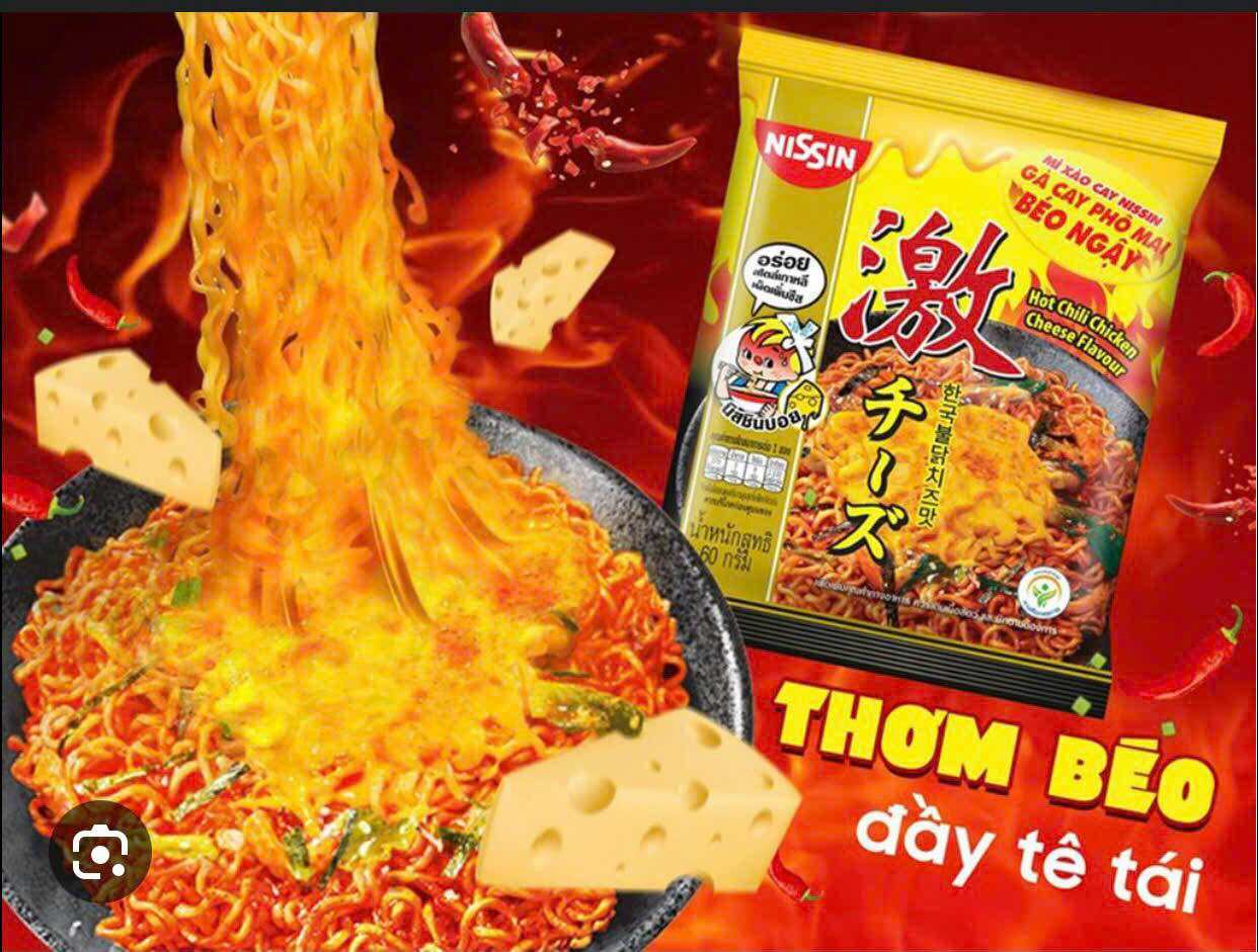 Mì Cay Nissin Vị Phô Mai (30 gói /thùng)