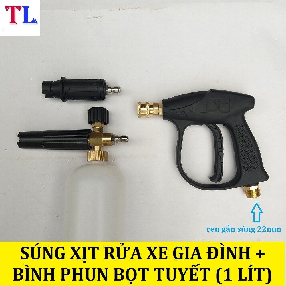 Bình phun bọt tuyết 1000ml + súng xịt rửa xe cho máy rửa xe