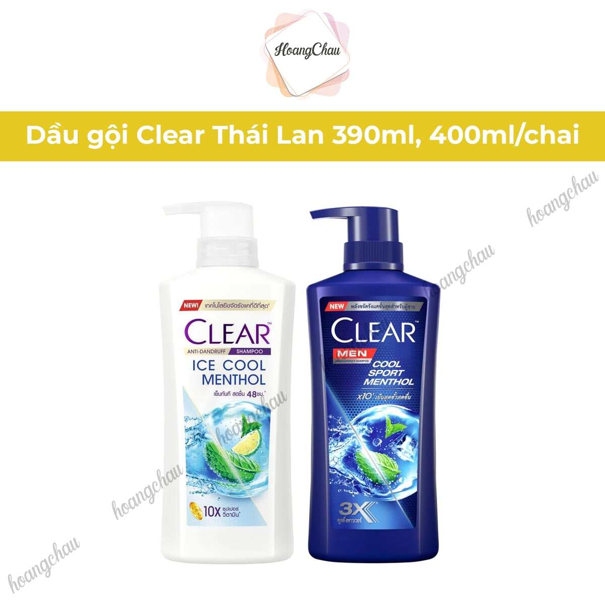 (2 chai) Dầu gộI clear Thái Lan Men và Clear Bạc Hà 400ml HÀNG CHUẨN mẫu mới