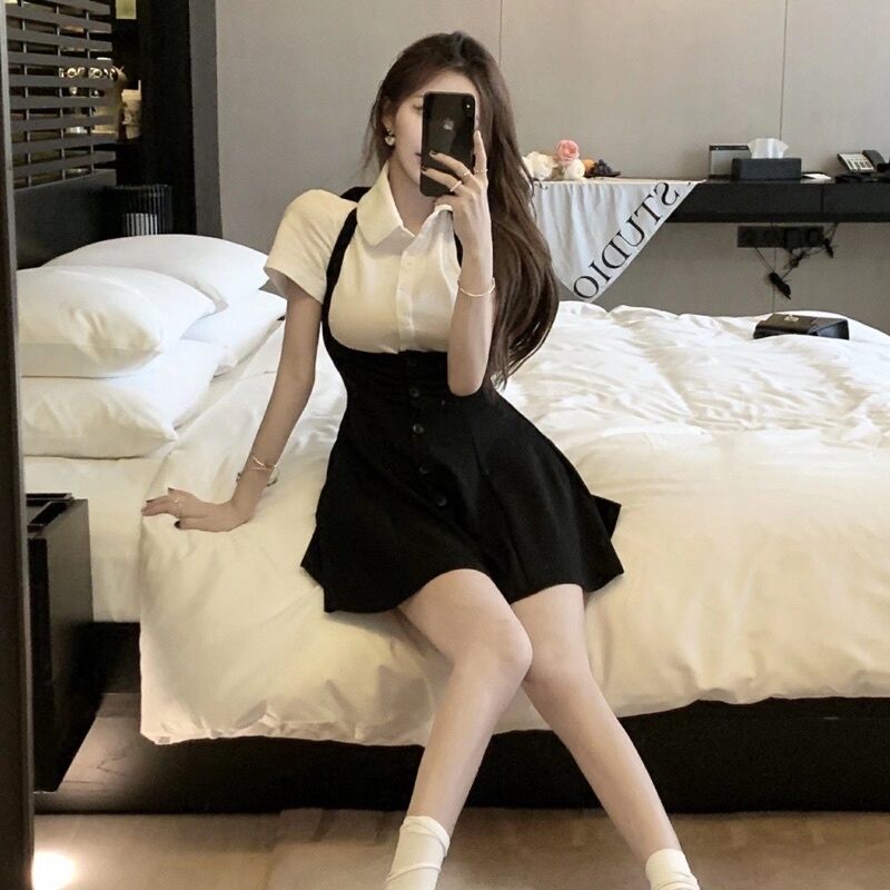 Set áo sơ mi kèm yếm