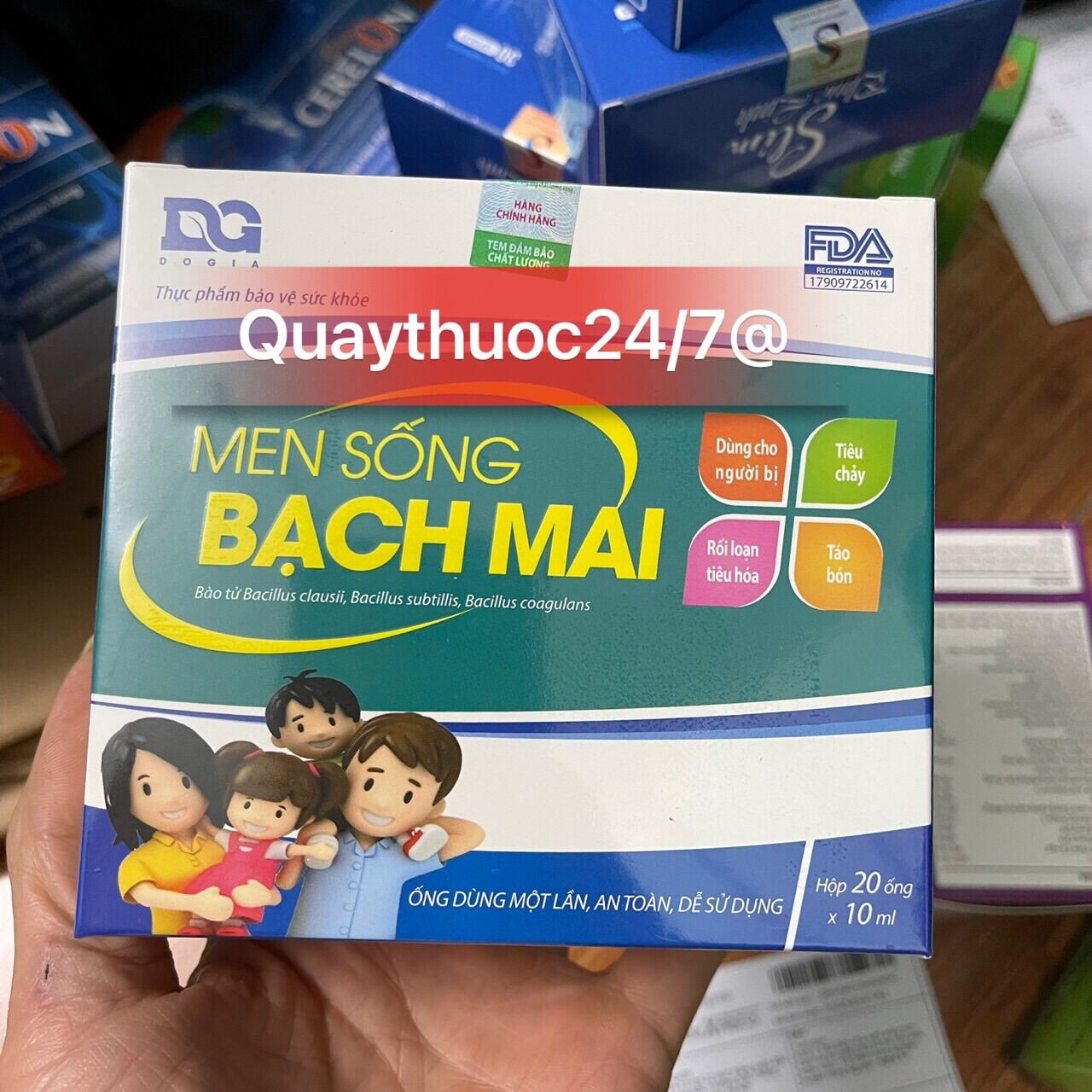 Men sống bạch mai hộp 20 ống