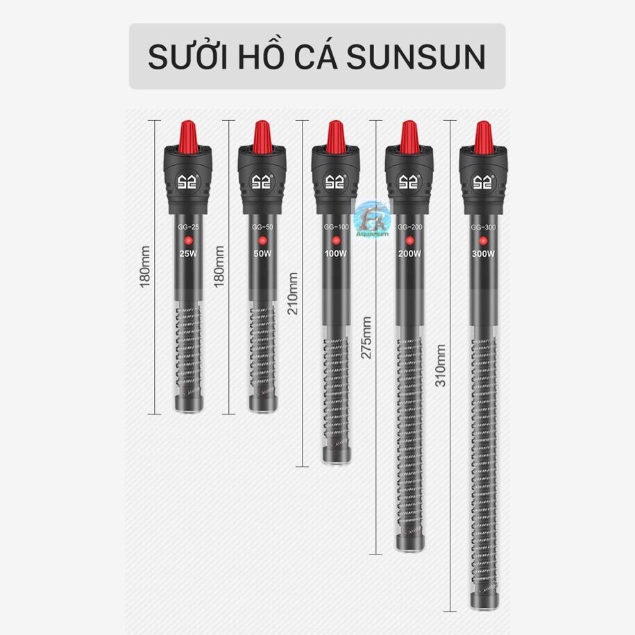 Sưởi ấm bể cá sunsun 25w|50w|100w|200w|300w