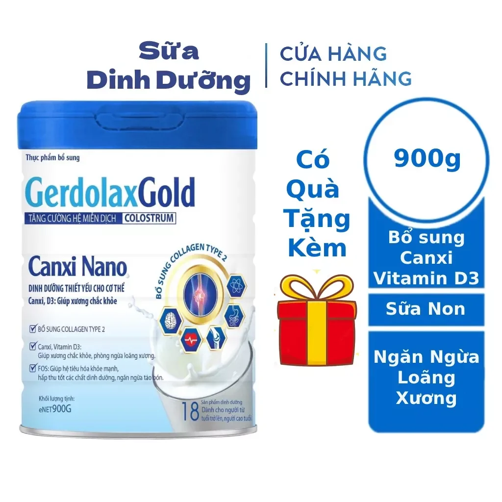 Sữa canxi Gerdolax Gold Canxi Nano 900g- Sữa canxi cho người già