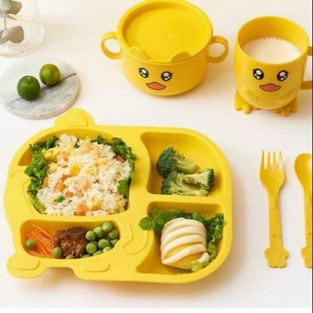 Khay ăn dặm gà con siêu dễ thương cho bé