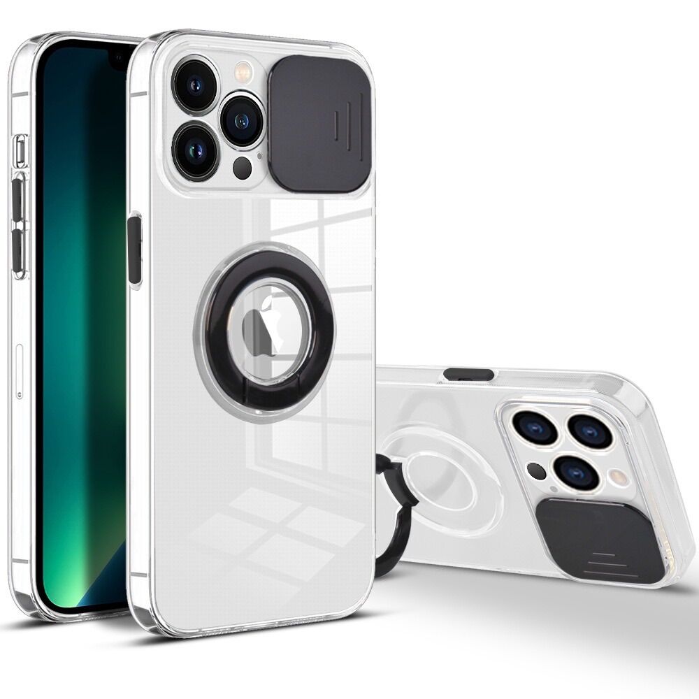 Ốp lưng iPhone 14 Pro Max, 14 Plus nhưa dẻo trong có vòng nhẫn xỏ ngón