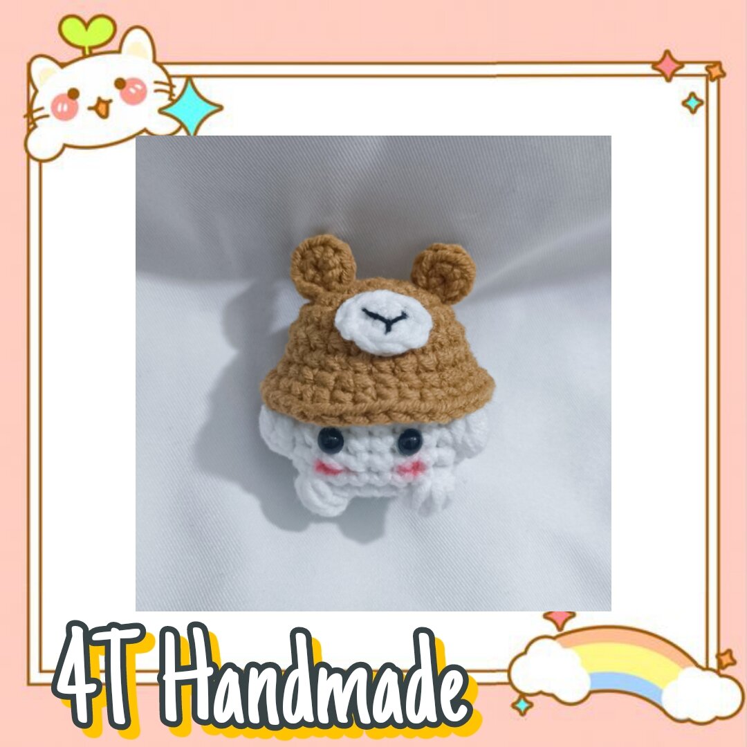Móc Khoá Handmade Nấm Đội Mũ Bằng Len