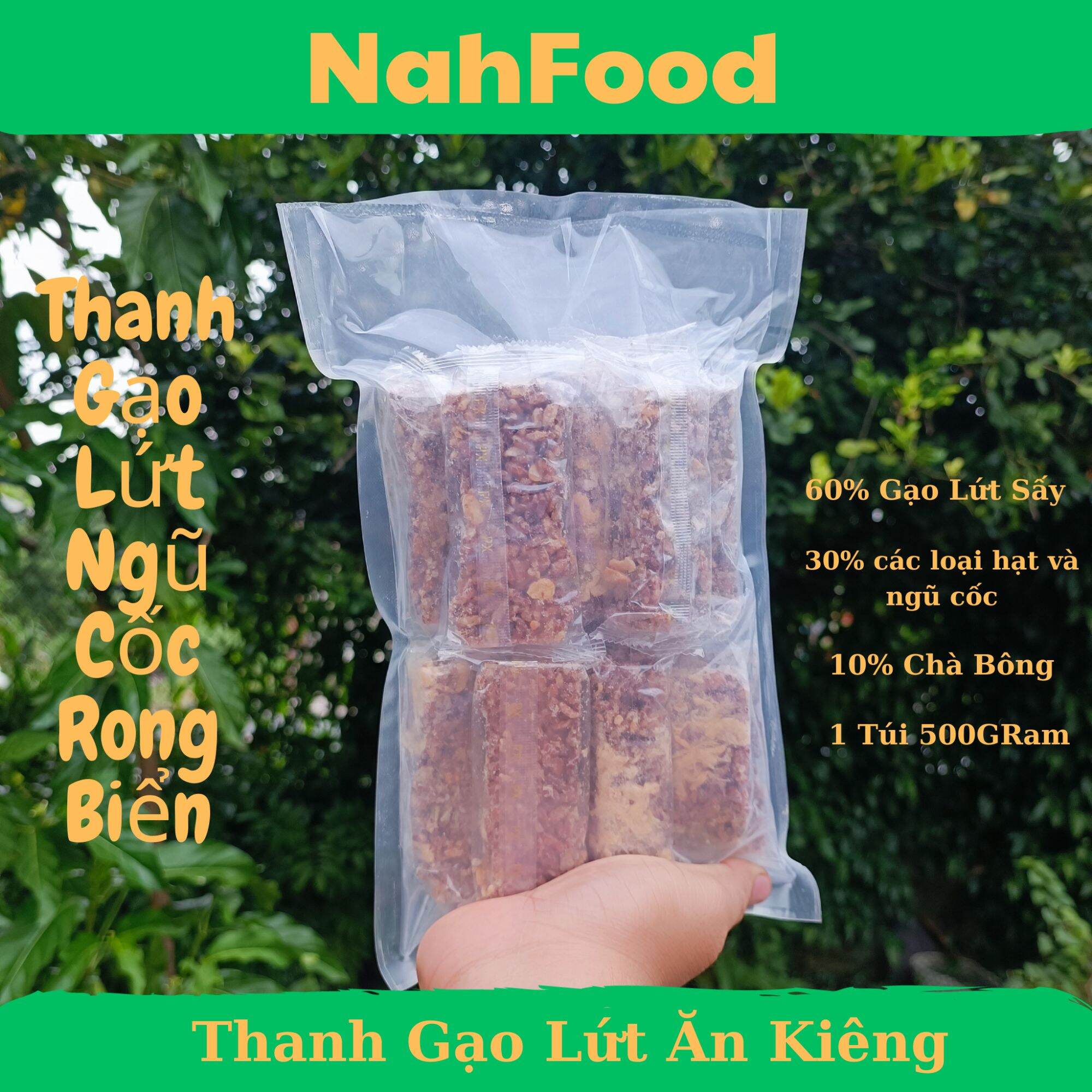 1 Túi 500Gr Thanh Gạo Lứt Dinh Dưỡng mix Chà Bông NahFood dành cho người