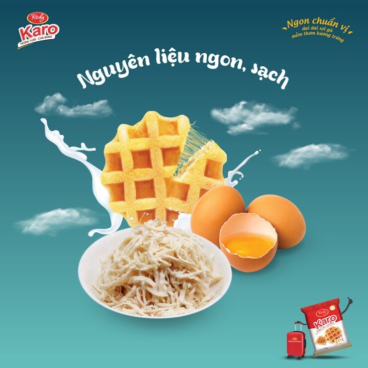 Bánh tươi Richy KARO chà bông bịch 6 chiếc (26g/chiếc)