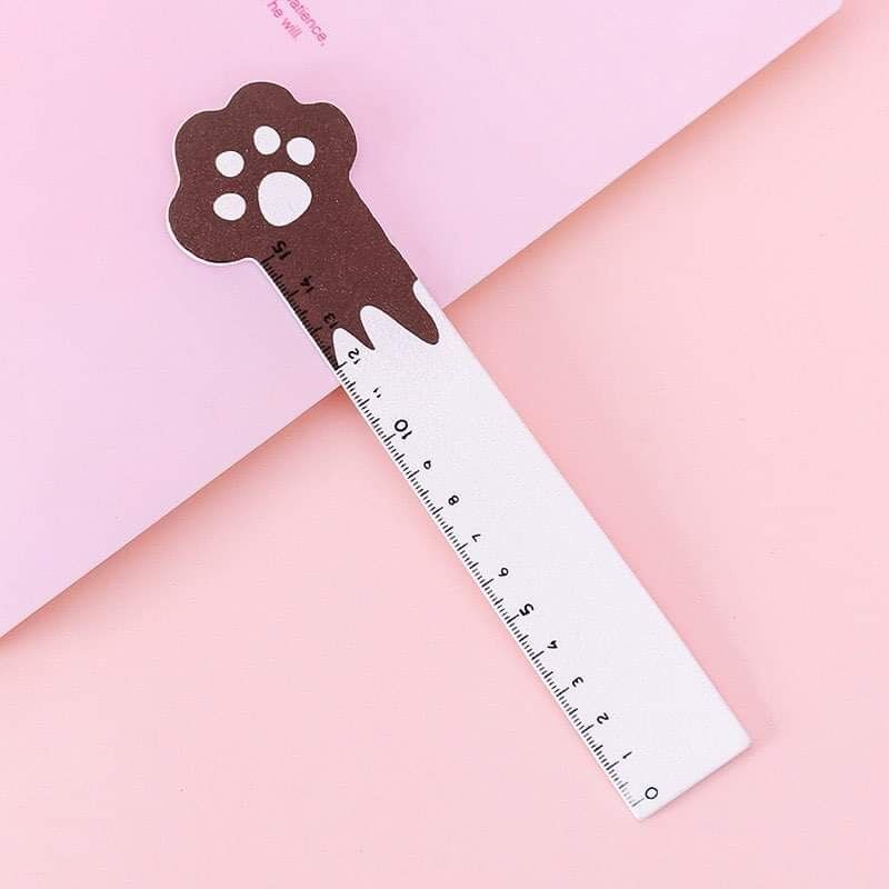 Thước kẻ gỗ chân mèo cute 15cm