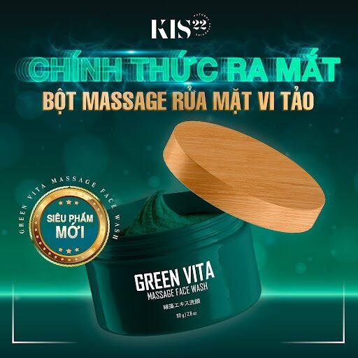 Bột Rửa Mặt Vi Tảo Kis22 Green Vita