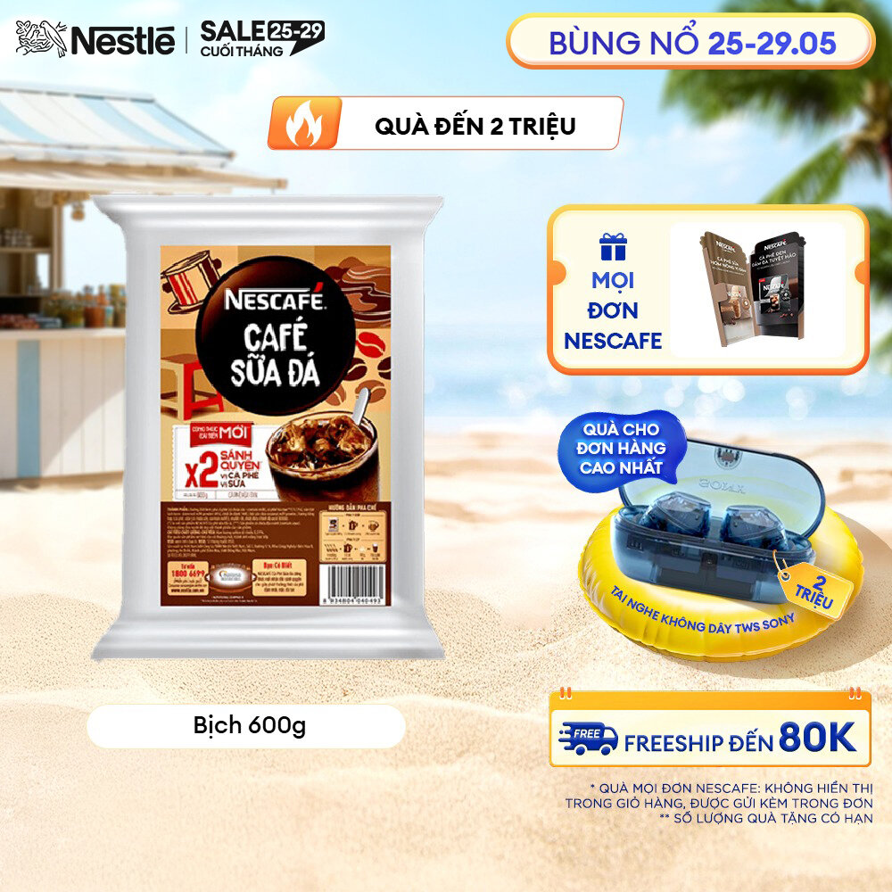 [FREESHIP TOÀN QUỐC] Cà phê hòa tan NESCAFÉ Cà phê sữa đá (bịch 600g)