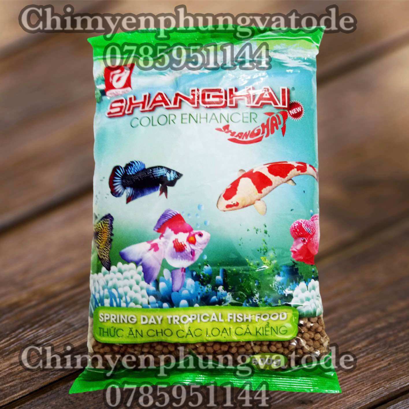 Thức ăn cá shanghai 500g - cám cá cảnh cho đủ loại cá cảnh.