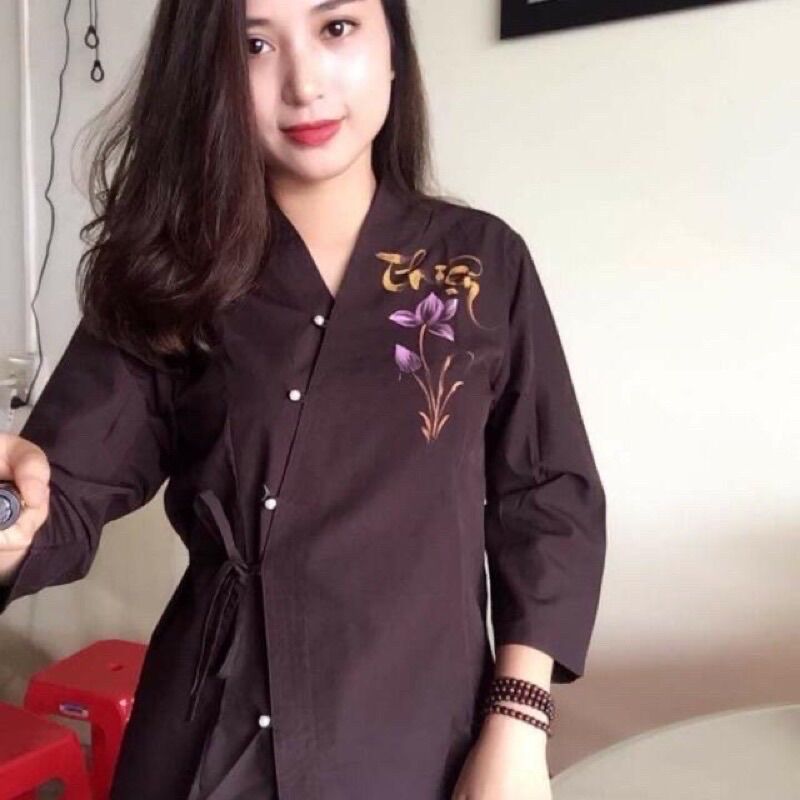Đồ Lam Đi Chùa 🌸 Mẩu Bà Lai Nhật Vẽ