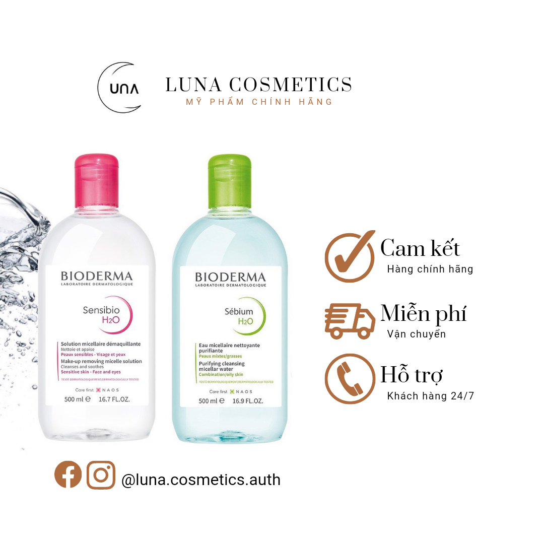 Nước tẩy trang làm sạch da bioderma 500ml