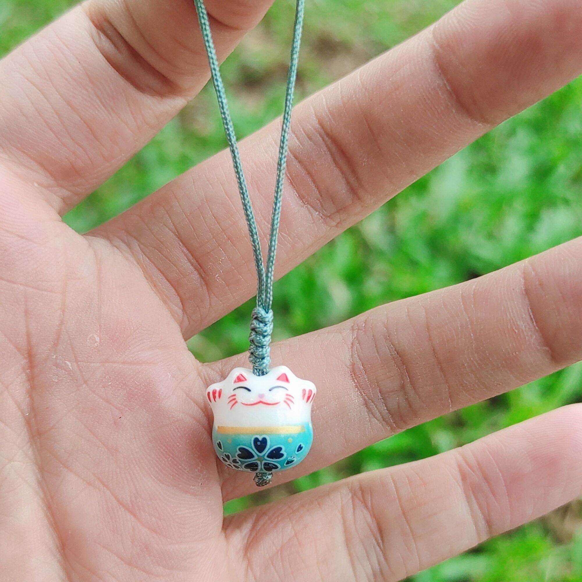 Simple Multi Color cute Japan Lucky Cat phone lanyard keychain bag-ms026