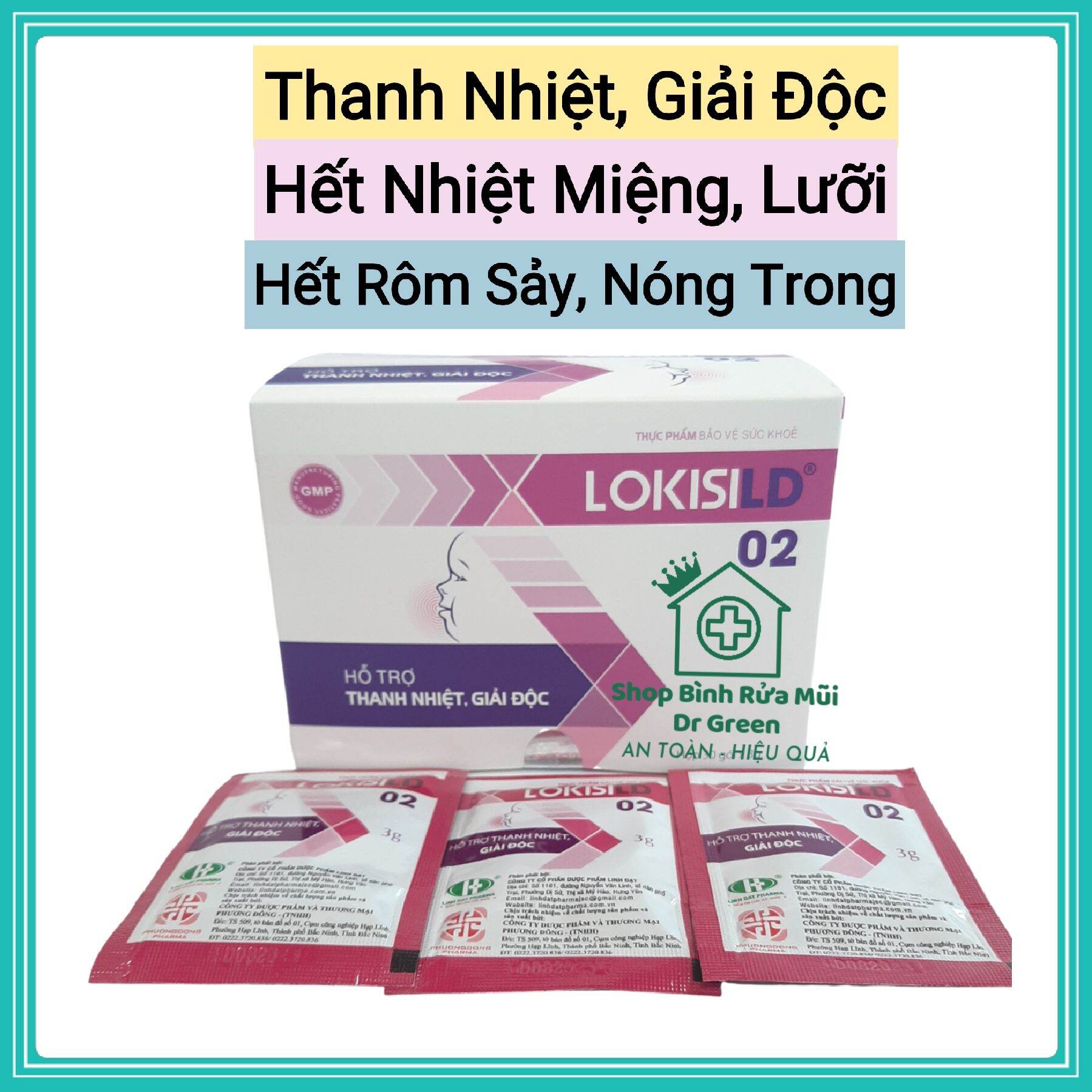 Giảm Nhiệt Miệng Nhiệt Lưỡi Mẩn Ngứa Lokisild 02 Hộp 30 Gói