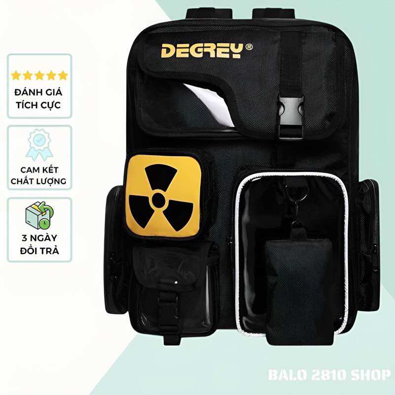 Balo degrey hạt nhân backpack chất liệu vải canvas xịn cặp degrey đi học thời trang màu đen | balo 2810 shop