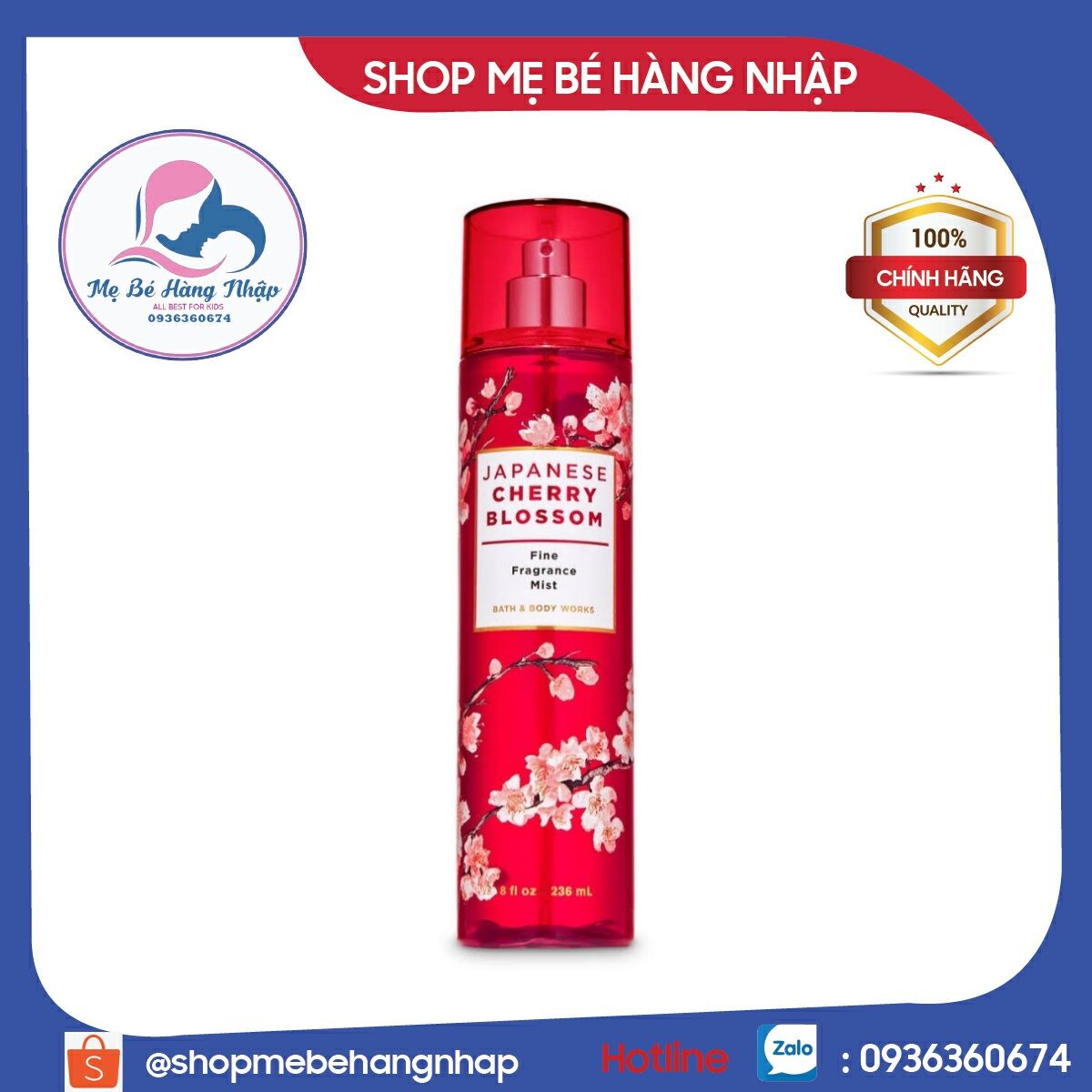 Xịt thơm Bath & Body Works Japanese Cherry Blossom Fine Fragrance Mist Bbw 236ml