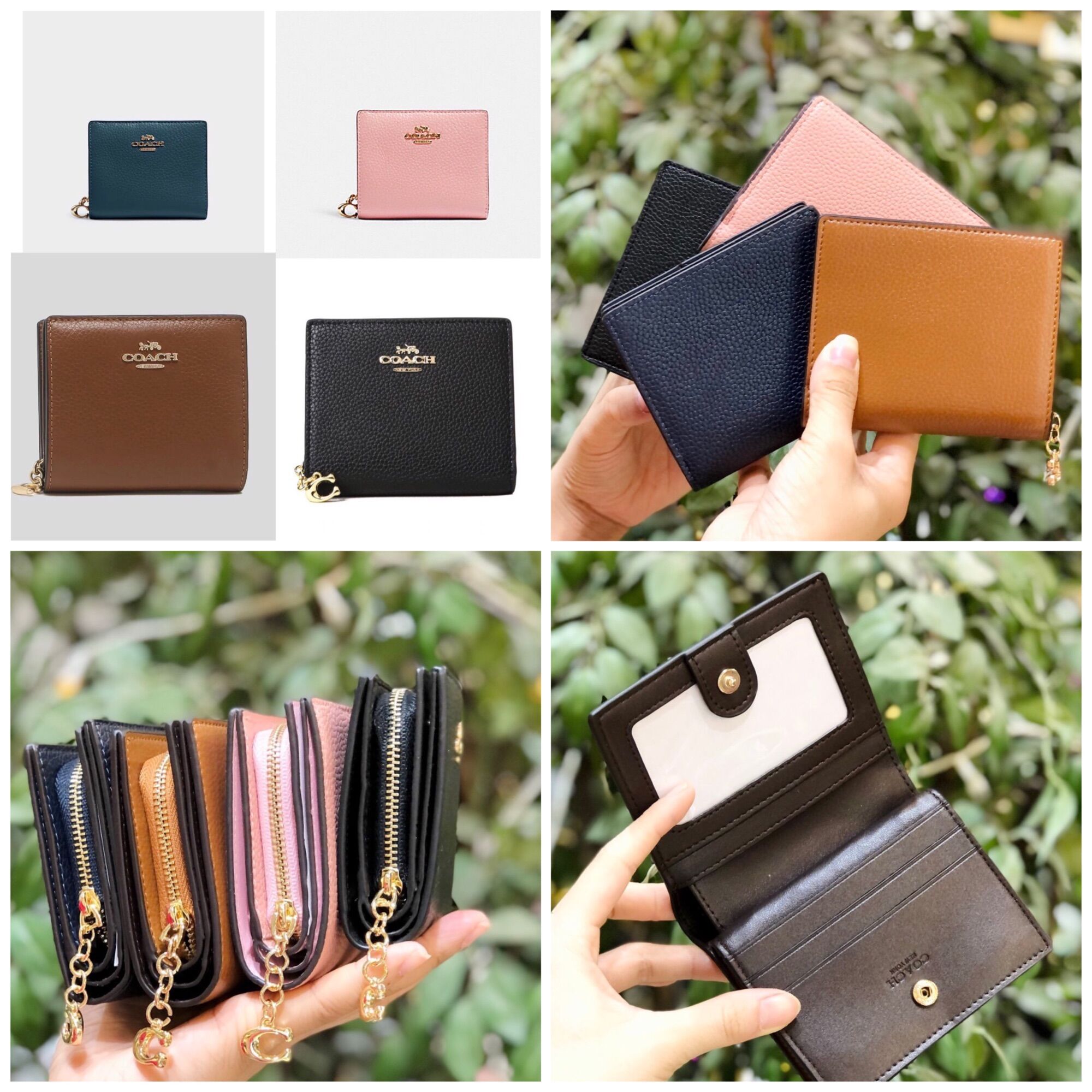 Ví C0ach Snap Card Case gập trẻ trung