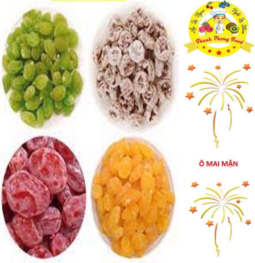 Xí muội ô mai - đào vàng - đào hồng - đào xanh - túi zip 500gr