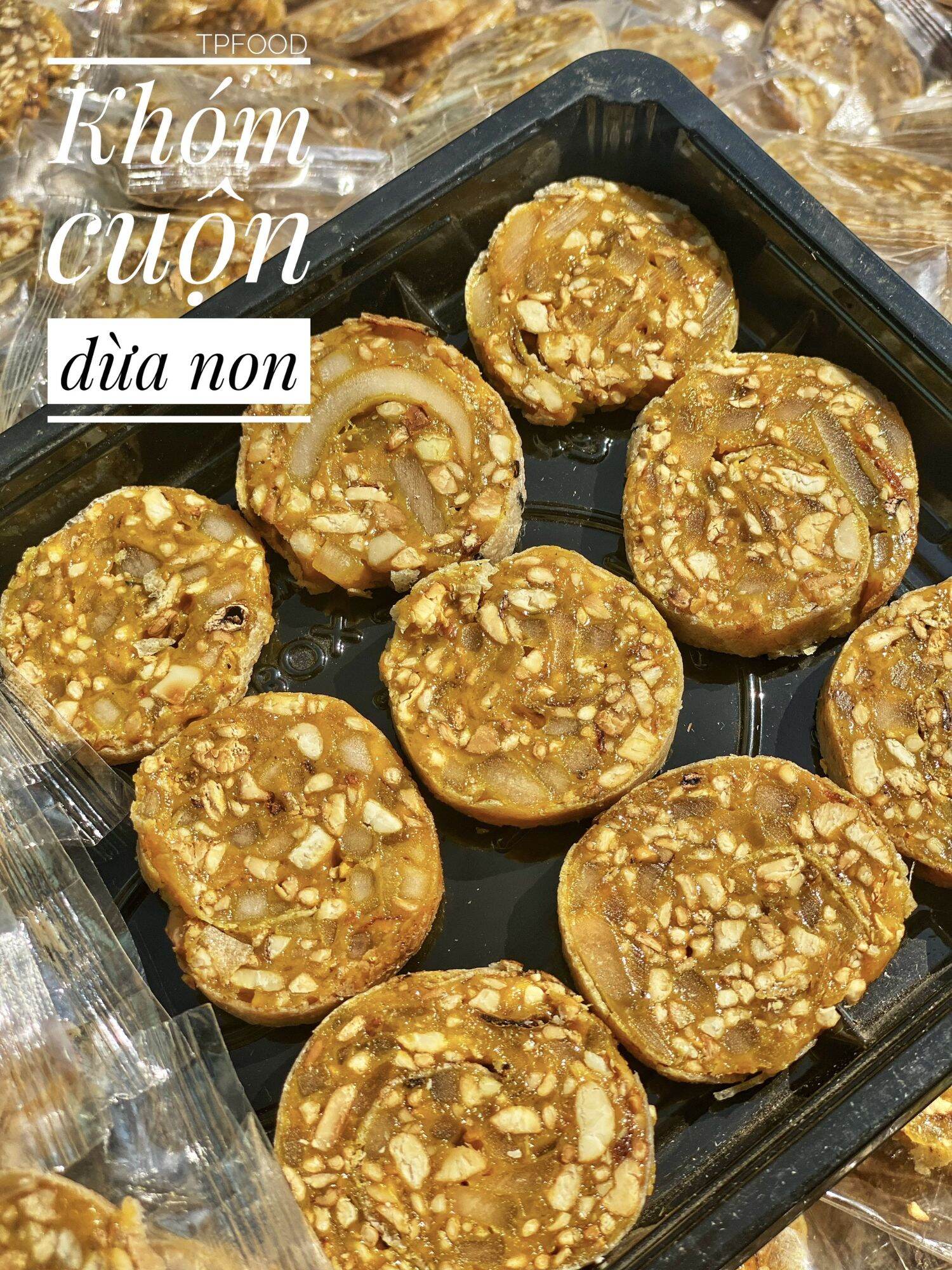 Kẹo khóm cuộn dừa non ít đường 500g