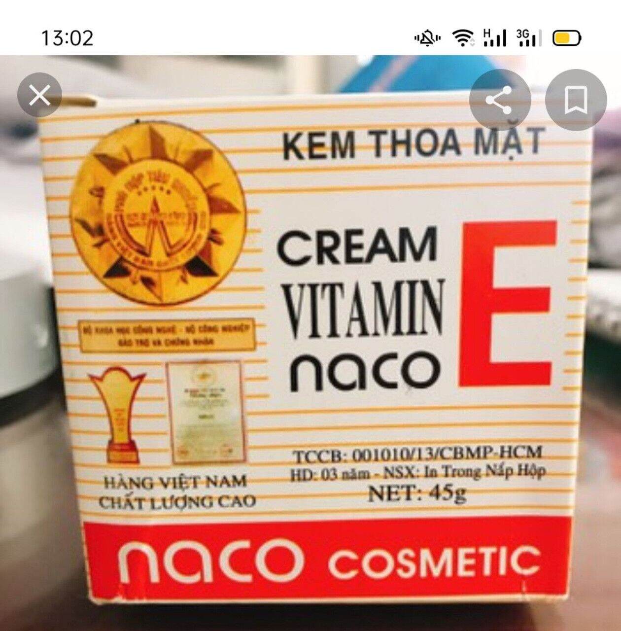 Kem Vitamin E Naco