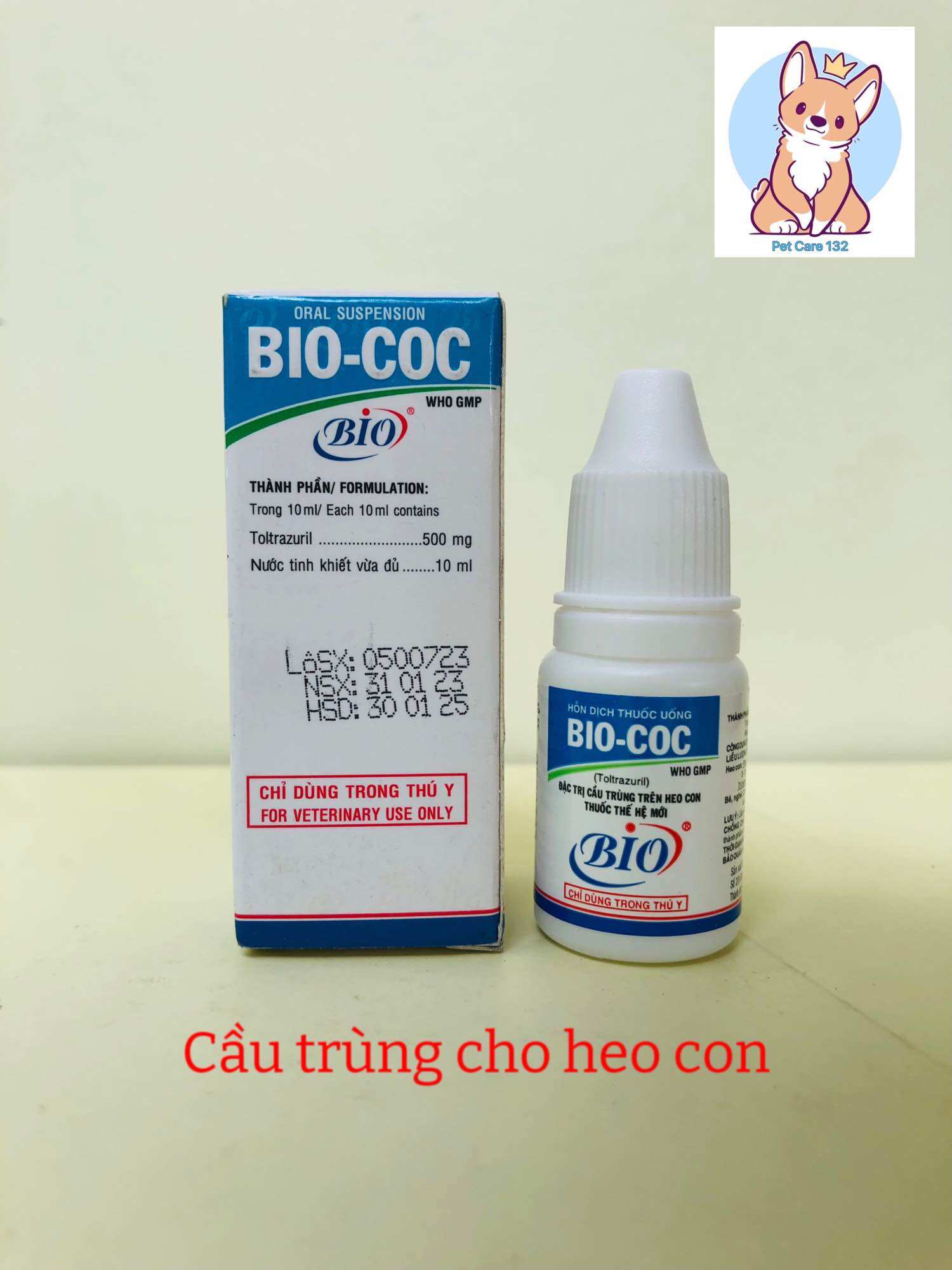 Bio coc 10ml, cầu trùng cho heo con.